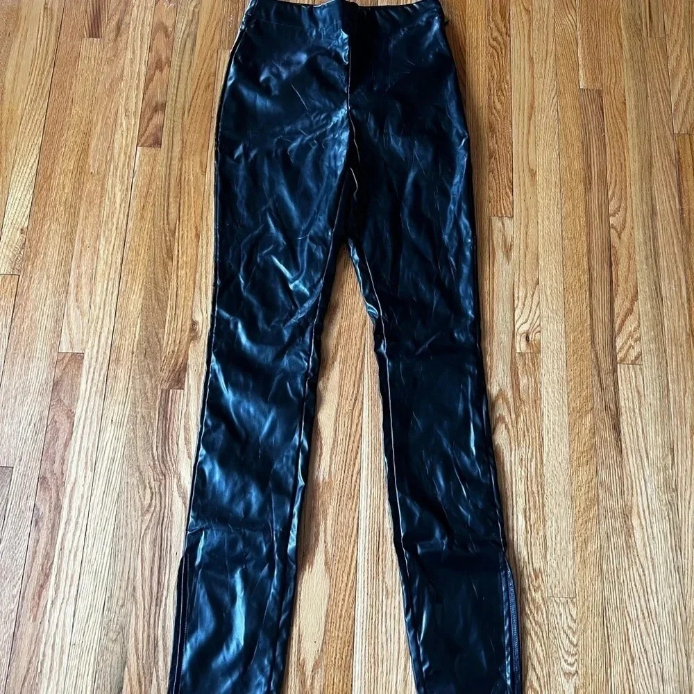 SBetro black pleather pants